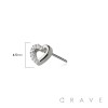316L SURGICAL STEEL THREADLESS PUSH IN CZ HEART TOP PART